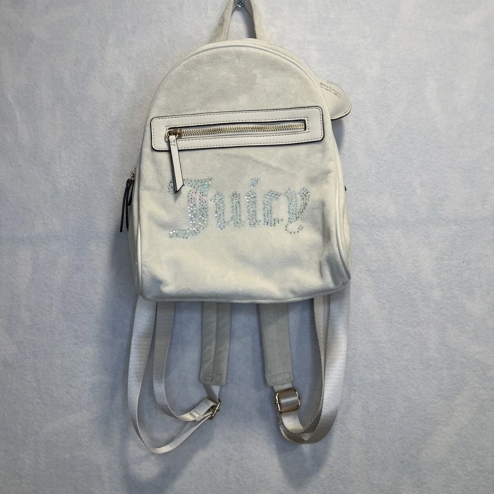 Juicy‎ Couture Y2K Velour Velvet Light Cream Mini-Backpack